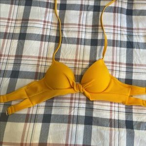 Yellow push up bikini top